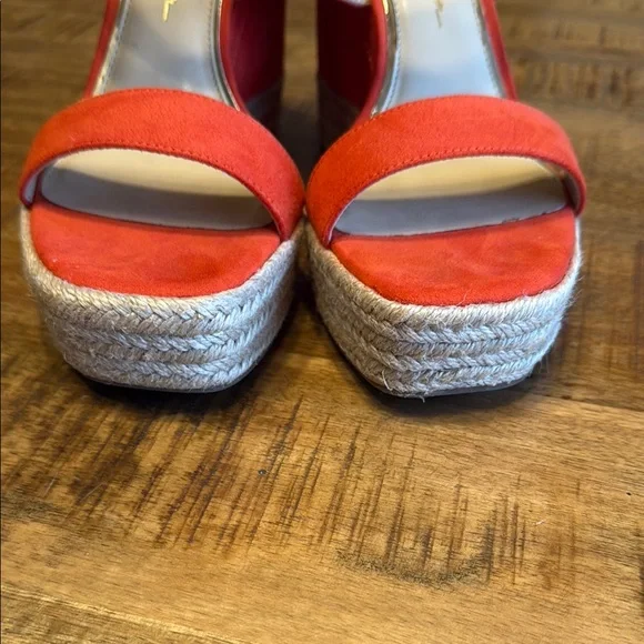 Jessica Simpson like-new orange wedge sandals - Picture 6 of 6